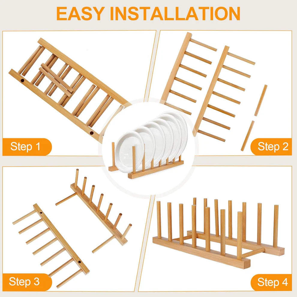 Bamboo wooden dish rack